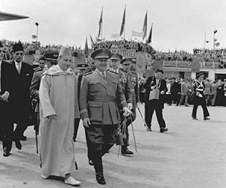 Mohamed V Y Francisco Franco en Madrid en 1956