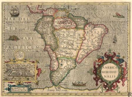 Mapa de América del Sur de Jodocus Hondius, 1606