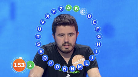 Orestes cada vez se siente más cómodo en 'Pasapalabra'