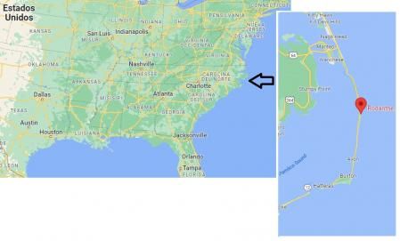 Localización de Cape Hatteras National Seashore y la vivienda afectada por el temporal  .