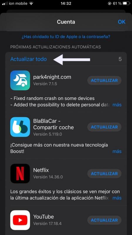 Para asegurarnos de tener la última versión, debemos seleccionar la opción Actualizar todo