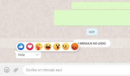 Reacciones de WhatsApp