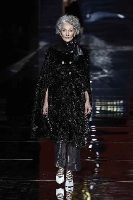 A model wears at collection runway a creation from “ Roberto Verino