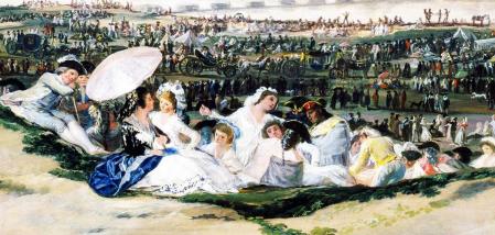 Detalle de ‘La pradera de San Isidro’, Goya, c. 1788