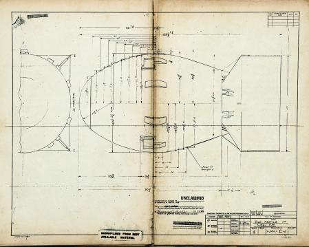Uno de los documentos desclasificados del Proyecto Manhattan, en el que se observa el esquema de las bombas