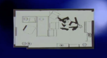 Dibujo de cómo la policía encontró el cadáver de Begoña Rubio tras ser asesinada por Koldo Larrañaga