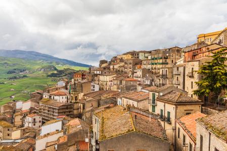 Vista de Gangi, en las monatñas de Sicilia