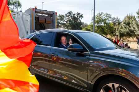 Rey Juan Carlos en su llegada a la Zarzuela