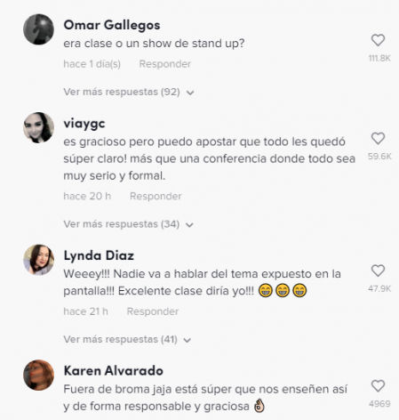 Algunos de los comentarios en la publicación viral
