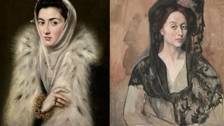 ''La dama del Armiño' de Alonso Sánchez Coello y 'Madame Canals', de Picasso