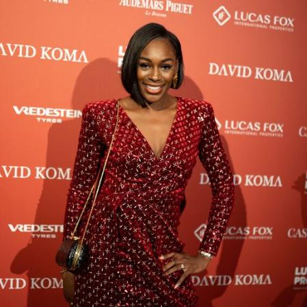 La atleta británica Perri Shakes Drayton en el photocall previo a la cena en la Casa Batlló