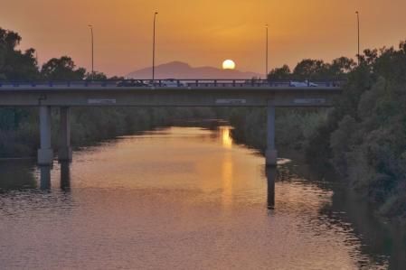 Calima sobre el Guadalhorce.