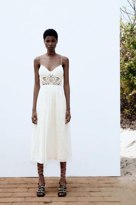 Vestido combinado en crochet.