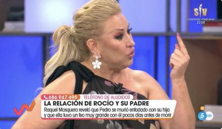 Raquel Mosquera, muy enfadada con Rocío Carrasco