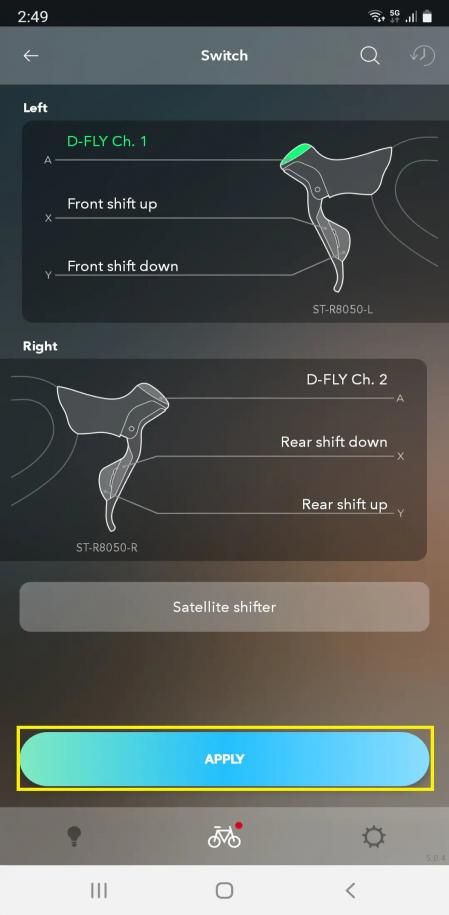 La nueva aplicación E-Tube Ride permite ajustar la transmisión des del móvil.