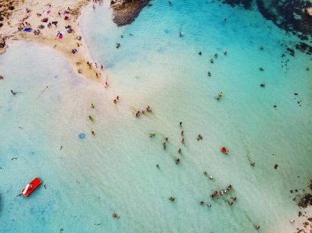 Imagen aérea de Nissi Beach