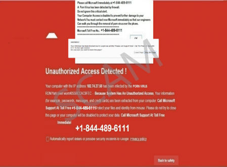 Falso aviso de error