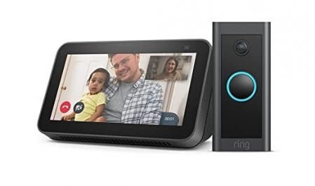 Pack Amazon Echo Show 5 (2.ª gen) + Timbre inteligente con vídeovigilancia Ring Video Doorbell Wired