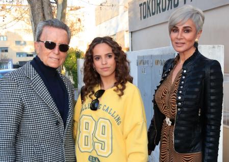 Jose Ortega Cano,Ana Maria Aldon and Gloria Camila in Madrid on February 9, 2022