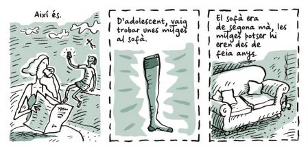 Tres viñetas de la edición en catalán de 'Dragman', de Steven Appleby