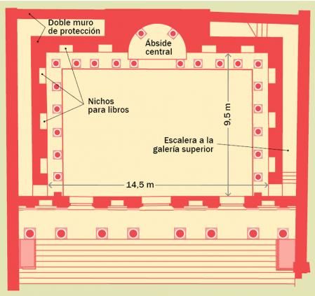 Plano de la biblioteca de Celso.