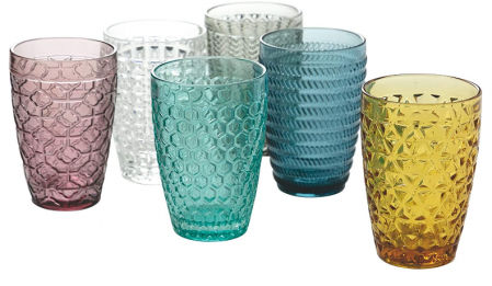 Villa d'Este Home Tivoli, juego de 6 vasos de cristal línea Geometrie