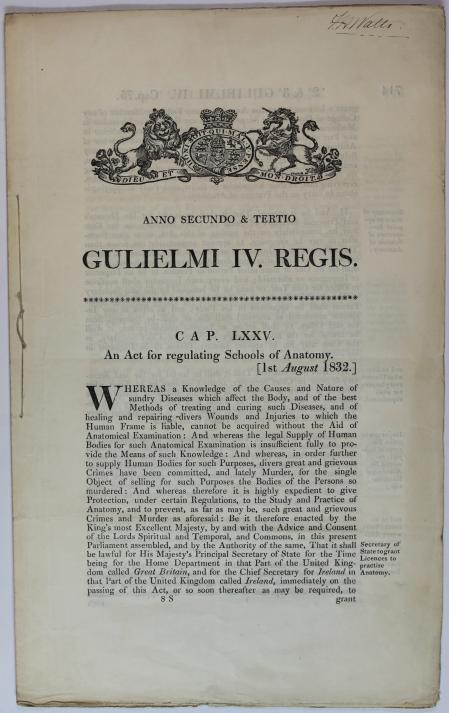 Anatomy Act, ley británica de 1832 sobre la disección de cadáveres