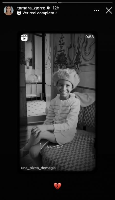 Tamara Gorro comparte un video en recuerdo a Valeia a través de sus historias de Instagram