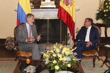 El Rey, este domingo, en Bogotá junto al nuevo presidente Gustavo Petro