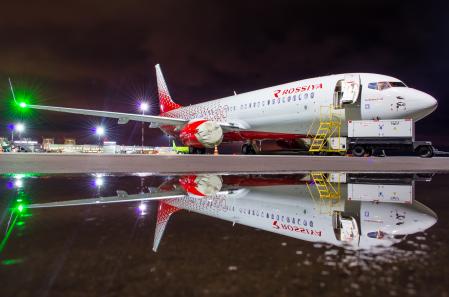 Boeing 737 Rossiya airlines, aeropuerto Pulkovo, Rusia San Petersburgo
