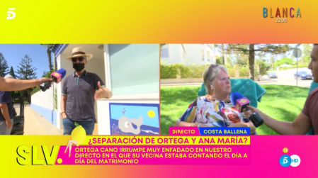 Ortega Cano se enfada con un reportero de 'Sálvame' en directo cuando está entrevistando a una vecina