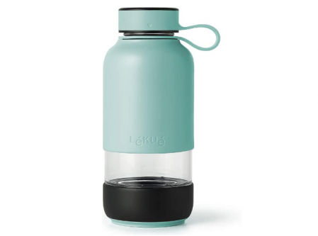 Lékué Botella Vidrio con Funda de Silicona
