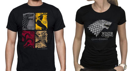 Camisetas de la serie Juego de Tronos.