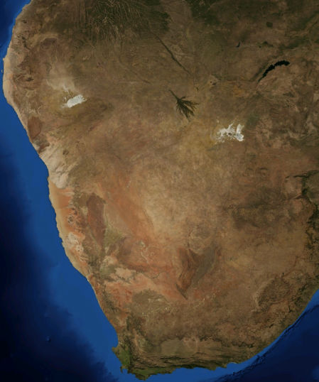 Imagen de satélite del desierto del Kalahari