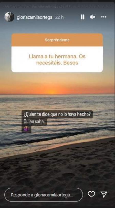 Gloria Camila responde a un seguidor que le sugiere llamar a su hermana