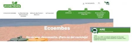 Portada de la web y detalle del 'bot' AIRE  .