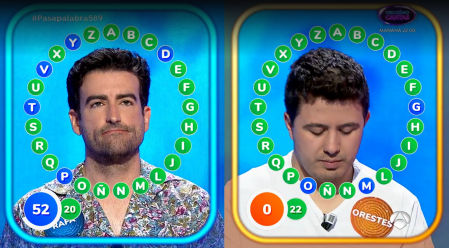 Rafa y Orestes se enfrentan a 'El Rosco' una tarde más en 'Pasapalabra'
