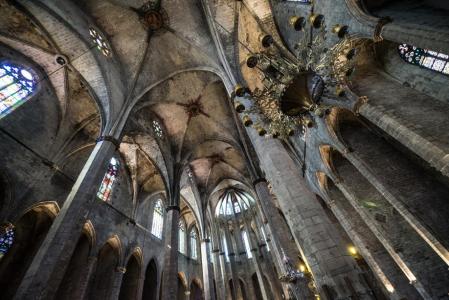 Interior de la basílica de Santa Maria del Mar de Barcelona