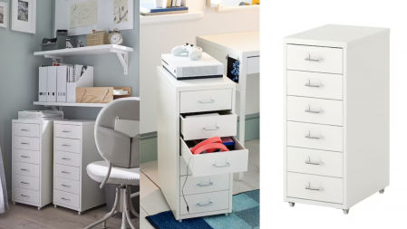 Cajonera con ruedas HELMER blanco