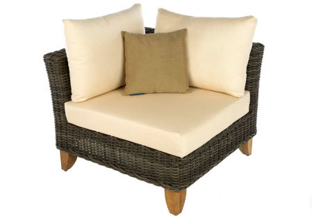 Banco/sofá de exterior de ratán sintético Australia marrón