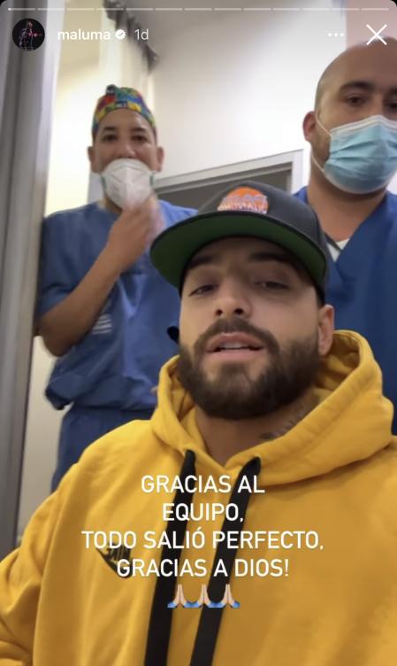 Maluma cuenta cómo ha ido su operación a través de sus historias de Instagram