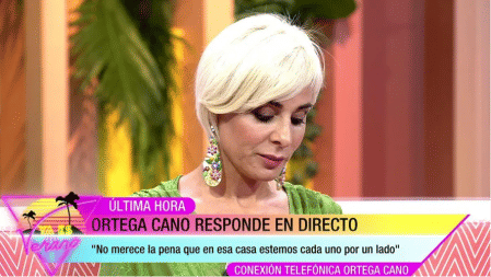 Ana María Aldón, muy tensa durante la intervención de Ortega Cano en 'Ya es verano'