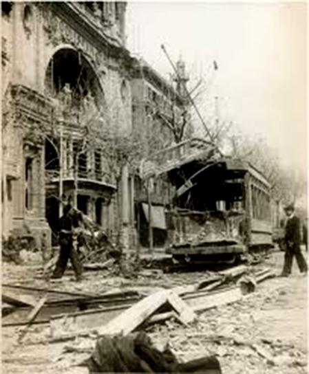 Destrozos causados por el bombardeo de 1938.