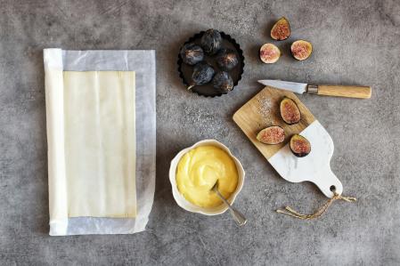 Ingredientes para elaborar la tartaleta de higos