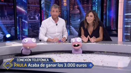 Momento en que la mujer del espectador asegura que el premio del concurso de 'El Hormiguero' es para ella