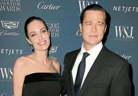 Actors Brad Pitt and Angelina Jolie Pitt attending the WSJ Magazine Innovator Awards 2015 on Wednesday, Nov. 4, 2015, in New York.