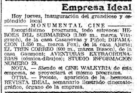 Programa de inauguración.