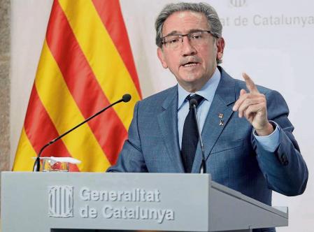 GRAFCAT1144. BARCELONA (ESPAÑA), 13/09/2022.-El conseller de Economía de la Generalitat, Jaume Giró durante la rueda de prensa en la que ha anunciado que el Govern ha aprobado este martes el techo de gasto no financiero de la Generalitat para 2023, que se ha fijado en 33.113 millones de euros, lo que supone un 10,3 % más que lo incluido en los presupuestos de la Generalitat de 2022, es decir, 3.098 millones más. EFE/Quique García