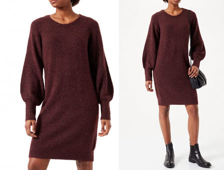 Vero Moda Vmsimone LS, vestido con cuello redondo