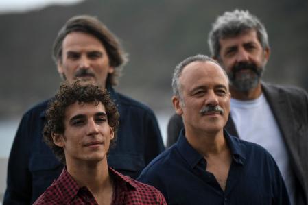 Miguel Herrán, Javier Gutiérrez, Fernando Tejero y Alberto Rodriguez durante el photocall